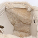 CHANEL Mouton Hand Bag Beige CC Auth 200356A-18