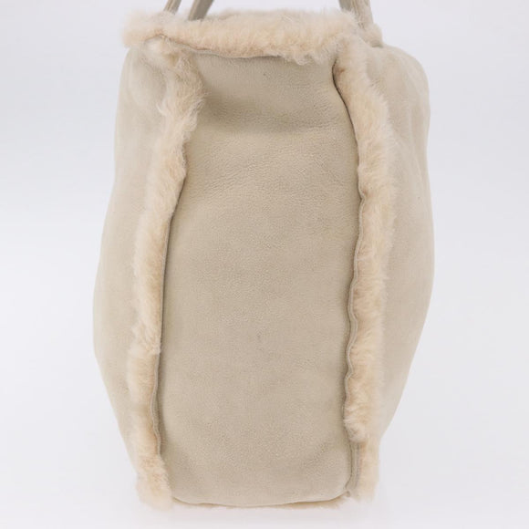 CHANEL Mouton Hand Bag Beige CC Auth 200356A