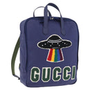 GUCCI RON HERMAN Backpack Canvas Navy Silver 477875 Auth 200358M-1