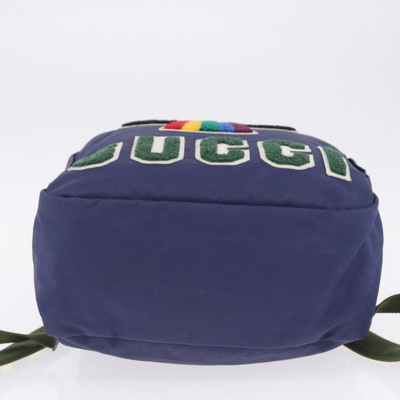 GUCCI RON HERMAN Backpack Canvas Navy Silver 477875 Auth 200358M