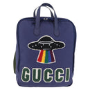 GUCCI RON HERMAN Backpack Canvas Navy Silver 477875 Auth 200358M-2