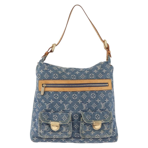 LOUIS VUITTON Monogram Denim Buggy GM Shoulder Bag Blue M95048 LV Auth 200360V