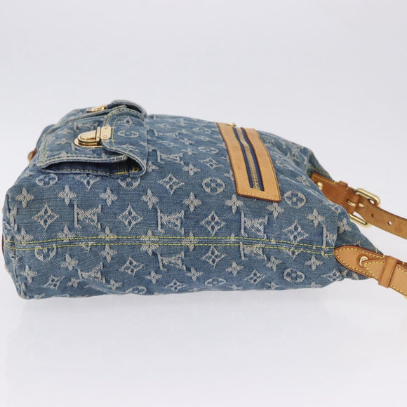 LOUIS VUITTON Monogram Denim Buggy GM Shoulder Bag Blue M95048 LV Auth 200360V
