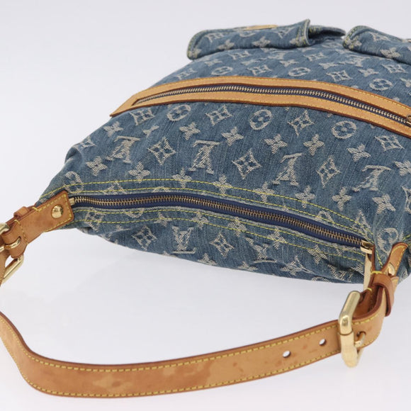 LOUIS VUITTON Monogram Denim Buggy GM Shoulder Bag Blue M95048 LV Auth 200360V