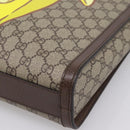 GUCCI GG Supreme Bananya Hand Bag PVC 2way Beige Gold Tone 703793 Auth 200361M-9