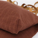 HERMES Amedaba Cabas Du Poche Shoulder Bag Canvas Brown Gold Tone Auth 200362A-10