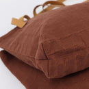 HERMES Amedaba Cabas Du Poche Shoulder Bag Canvas Brown Gold Tone Auth 200362A-11