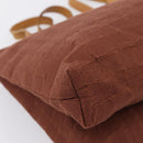 HERMES Amedaba Cabas Du Poche Shoulder Bag Canvas Brown Gold Tone Auth 200362A-13