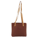 HERMES Amedaba Cabas Du Poche Shoulder Bag Canvas Brown Gold Tone Auth 200362A-2