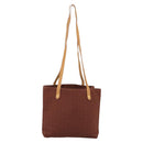 HERMES Amedaba Cabas Du Poche Shoulder Bag Canvas Brown Gold Tone Auth 200362A-3