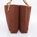 HERMES Amedaba Cabas Du Poche Shoulder Bag Canvas Brown Gold Tone Auth 200362A-5