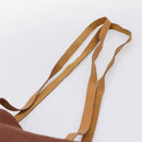 HERMES Amedaba Cabas Du Poche Shoulder Bag Canvas Brown Gold Tone Auth 200362A-8
