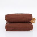 HERMES Amedaba Cabas Du Poche Shoulder Bag Canvas Brown Gold Tone Auth 200362A-9