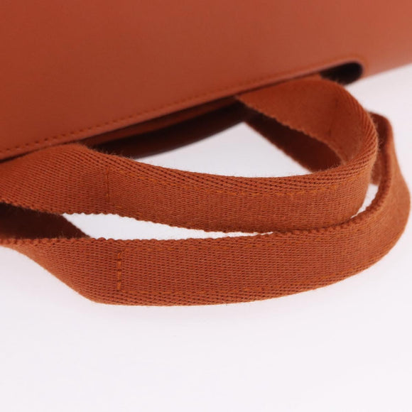 HERMES Valparaiso Hand Bag Canvas Orange Silver Auth 200363V