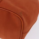 HERMES Valparaiso Hand Bag Canvas Orange Silver Auth 200363V-17