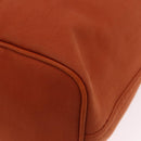 HERMES Valparaiso Hand Bag Canvas Orange Silver Auth 200363V-19