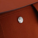 HERMES Valparaiso Hand Bag Canvas Orange Silver Auth 200363V-20