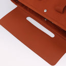 HERMES Valparaiso Hand Bag Canvas Orange Silver Auth 200363V-22