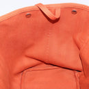 HERMES Valparaiso Hand Bag Canvas Orange Silver Auth 200363V-25