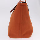 HERMES Valparaiso Hand Bag Canvas Orange Silver Auth 200363V-3