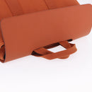HERMES Valparaiso Hand Bag Canvas Orange Silver Auth 200363V-14