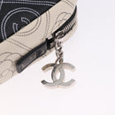 CHANEL Camelia Shoulder Bag Leather White Black CC Auth 200364SAM-9