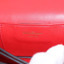Salvatore Ferragamo Chain Shoulder Bag Leather Red Gold Tone Auth 200367A-19