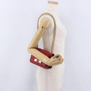 Salvatore Ferragamo Chain Shoulder Bag Leather Red Gold Tone Auth 200367A-26