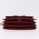 Salvatore Ferragamo Chain Shoulder Bag Leather Red Gold Tone Auth 200367A-5