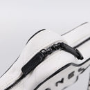CHANEL Star Shaped Matelasse Chain Shoulder Bag Satin White Black Auth 200368SM-15