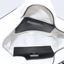 CHANEL Star Shaped Matelasse Chain Shoulder Bag Satin White Black Auth 200368SM-17