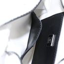 CHANEL Star Shaped Matelasse Chain Shoulder Bag Satin White Black Auth 200368SM-20