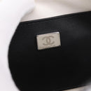 CHANEL Star Shaped Matelasse Chain Shoulder Bag Satin White Black Auth 200368SM-22