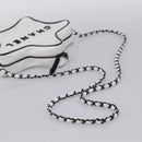 CHANEL Star Shaped Matelasse Chain Shoulder Bag Satin White Black Auth 200368SM-7
