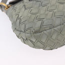Miu Miu Shoulder Bag Suede Gray Gold Tone Auth 200371A-8