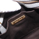 Miu Miu Shoulder Bag Suede Gray Gold Tone Auth 200371A-19