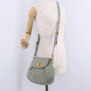 Miu Miu Shoulder Bag Suede Gray Gold Tone Auth 200371A-26