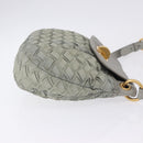 Miu Miu Shoulder Bag Suede Gray Gold Tone Auth 200371A-3