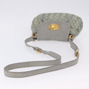 Miu Miu Shoulder Bag Suede Gray Gold Tone Auth 200371A-7