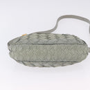 Miu Miu Shoulder Bag Suede Gray Gold Tone Auth 200371A-5