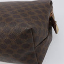 CELINE Macadam Clutch Bag PVC Leather Brown Gold Tone Auth 200374-15