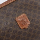 CELINE Macadam Clutch Bag PVC Leather Brown Gold Tone Auth 200374-17