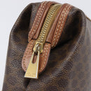 CELINE Macadam Clutch Bag PVC Leather Brown Gold Tone Auth 200374-8