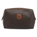 CELINE Macadam Clutch Bag PVC Leather Brown Gold Tone Auth 200374-13