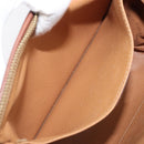 CELINE Macadam Clutch Bag PVC Leather Brown Gold Tone Auth 200374-21