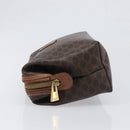 CELINE Macadam Clutch Bag PVC Leather Brown Gold Tone Auth 200374-4