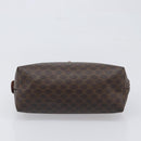 CELINE Macadam Clutch Bag PVC Leather Brown Gold Tone Auth 200374-6