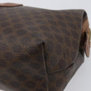 CELINE Macadam Clutch Bag PVC Leather Brown Gold Tone Auth 200374-7