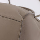 CELINE Big Bag Hand Bag Leather 2way Beige Silver Auth 200379V-13