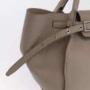 CELINE Big Bag Hand Bag Leather 2way Beige Silver Auth 200379V-16